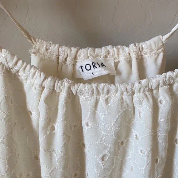 🤍 NEW Legally Blonde Eyelet Halted Sundress - Picture 4 of 8